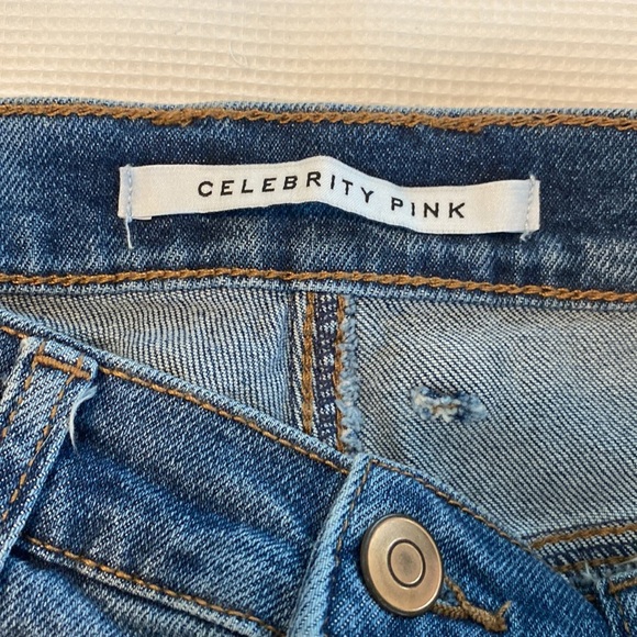Celebrity Pink Ultra Hi Rise The Rebel Distressed Woman’s Jeans Shorts size 1 - Picture 7 of 12